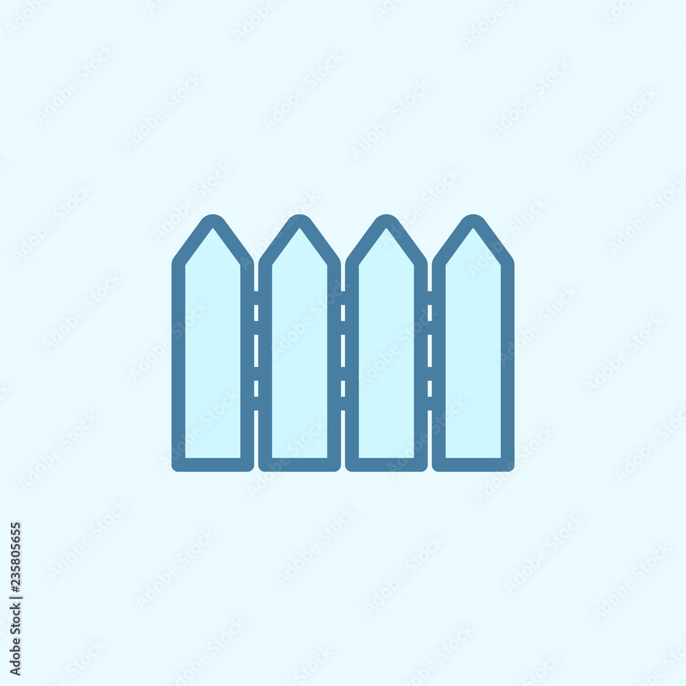 Poster wooden fence field outline icon. element of 2 color simple icon. thin line icon for website design a
