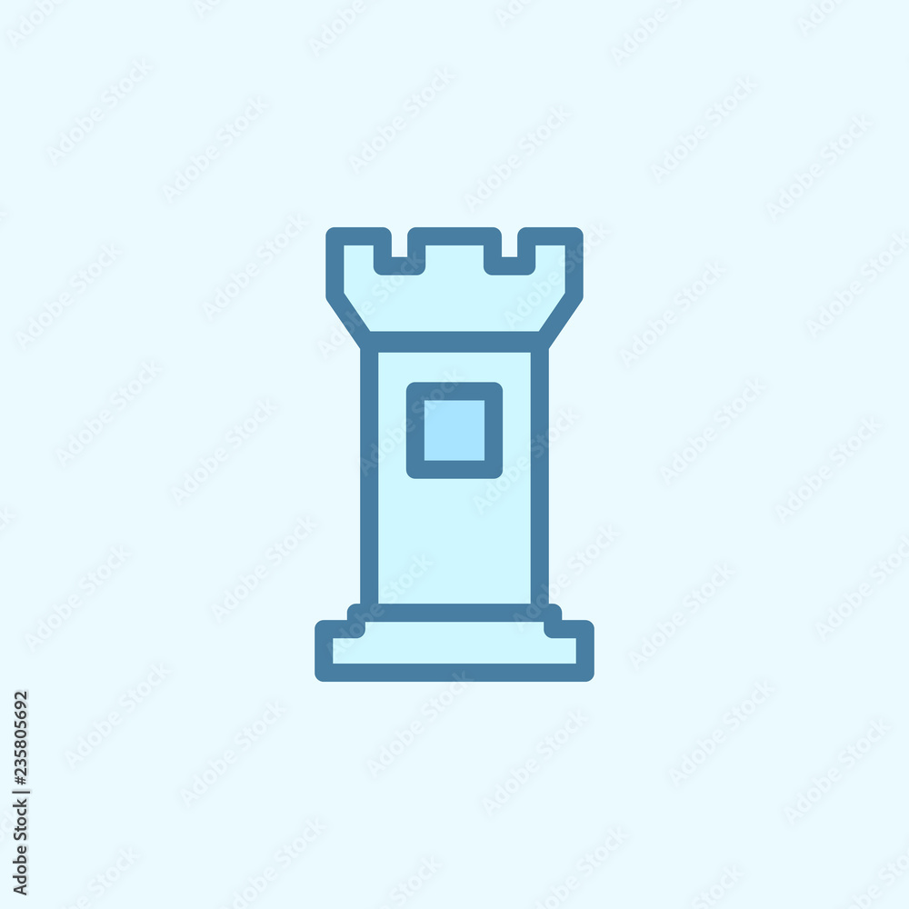 Poster tower field outline icon. element of 2 color simple icon. thin line icon for website design and deve