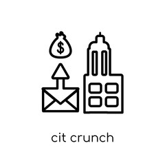 credit crunch icon. Trendy modern flat linear vector credit crunch icon on white background from thin line Credit crunch collection, outline vector illustration