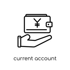 current account icon. Trendy modern flat linear vector current account icon on white background from thin line Current account collection, outline vector illustration