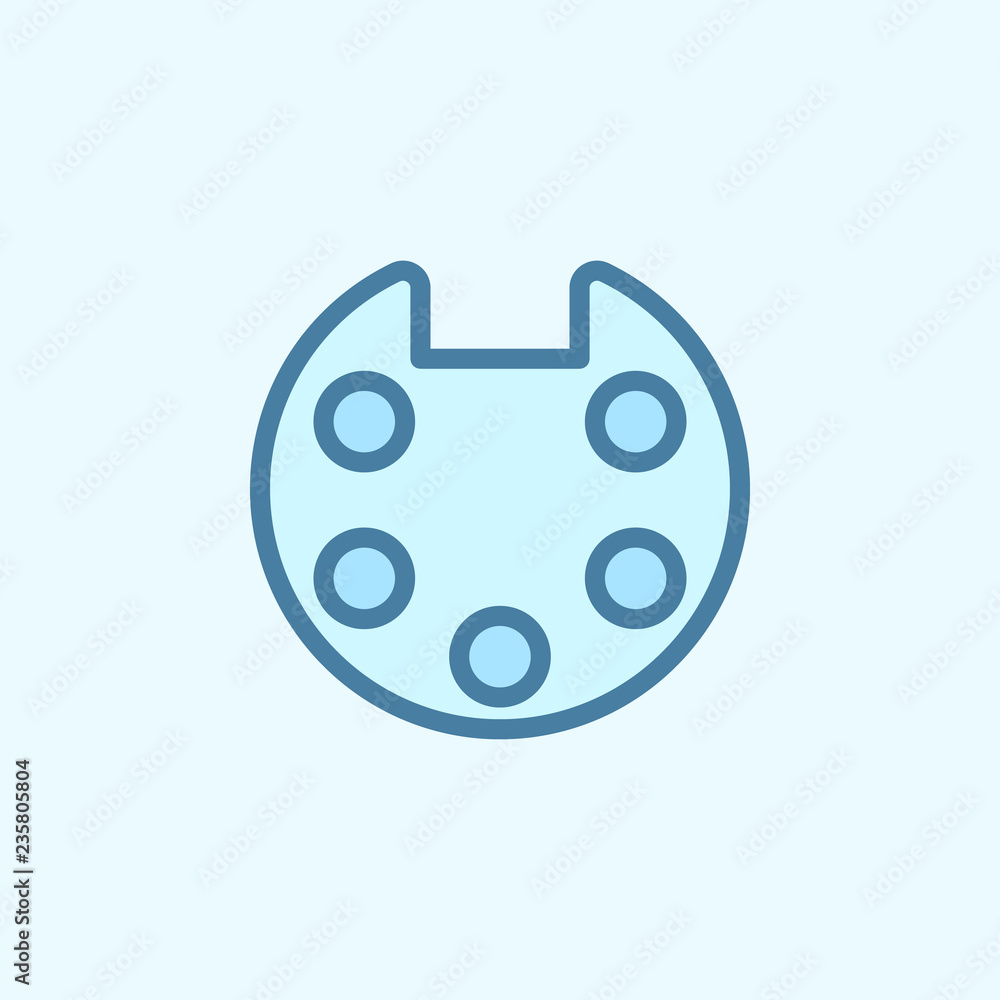 Poster palette field outline icon. element of 2 color simple icon. thin line icon for website design and de