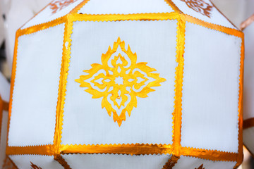 zoom view Lanna lantern in Loy Krathong festival