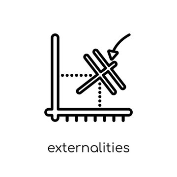 externalities icon. Trendy modern flat linear vector externalities icon on white background from thin line Externalities collection, outline vector illustration