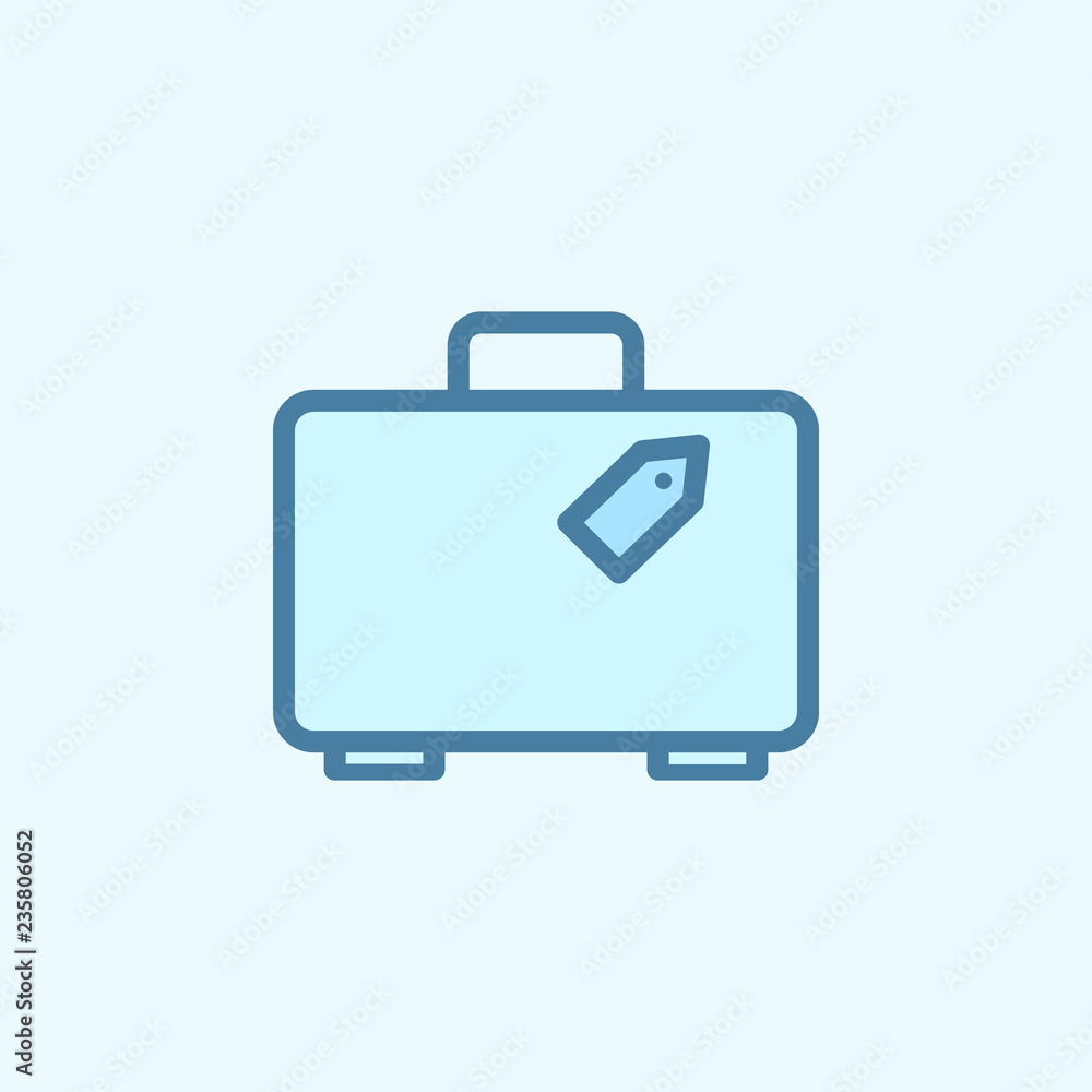 Aufkleber suitcase with tag field outline icon. element of 2 color simple icon. thin line icon for website des