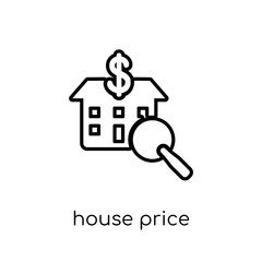 House price surveys icon. Trendy modern flat linear vector House price surveys icon on white background from thin line Business collection