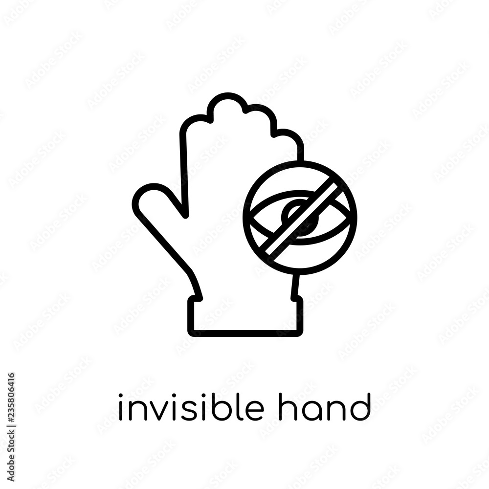 Poster invisible hand icon. trendy modern flat linear vector invisible hand icon on white background from t