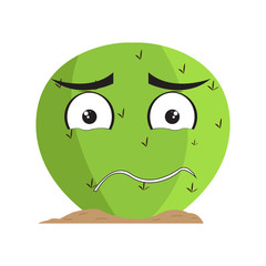 Isolated sad cactus character. Vector illustration design