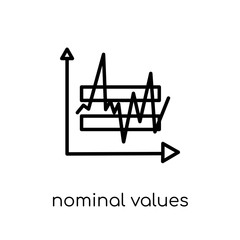 Nominal values icon. Trendy modern flat linear vector Nominal values icon on white background from thin line Business collection