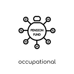 occupational pension scheme icon. Trendy modern flat linear vector occupational pension scheme icon on white background from thin line Business collection, outline vector illustration