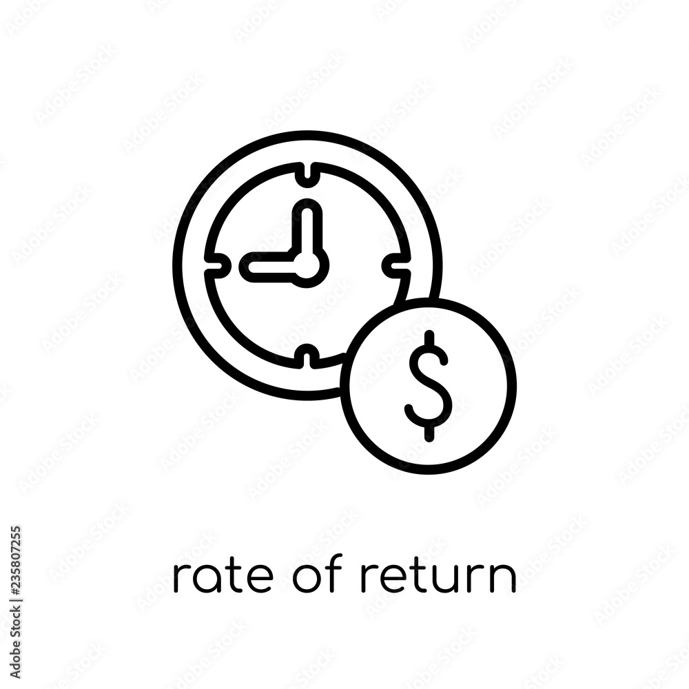 Poster rate of return icon. trendy modern flat linear vector rate of return icon on white background from t