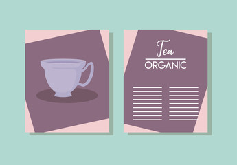 menu card with cuptea isolated icon