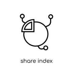 Share index icon. Trendy modern flat linear vector Share index icon on white background from thin line business collection