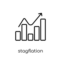 Stagflation icon. Trendy modern flat linear vector Stagflation icon on white background from thin line business collection