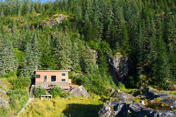 Alaska house in the woods
