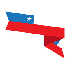 Isolated flag of Chile. Vector illustration design