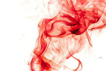 Red smoke on white background