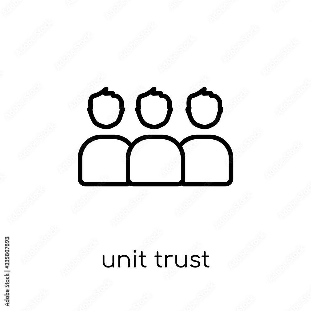 Poster unit trust icon. trendy modern flat linear vector unit trust icon on white background from thin line