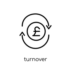Turnover icon. Trendy modern flat linear vector Turnover icon on white background from thin line business collection