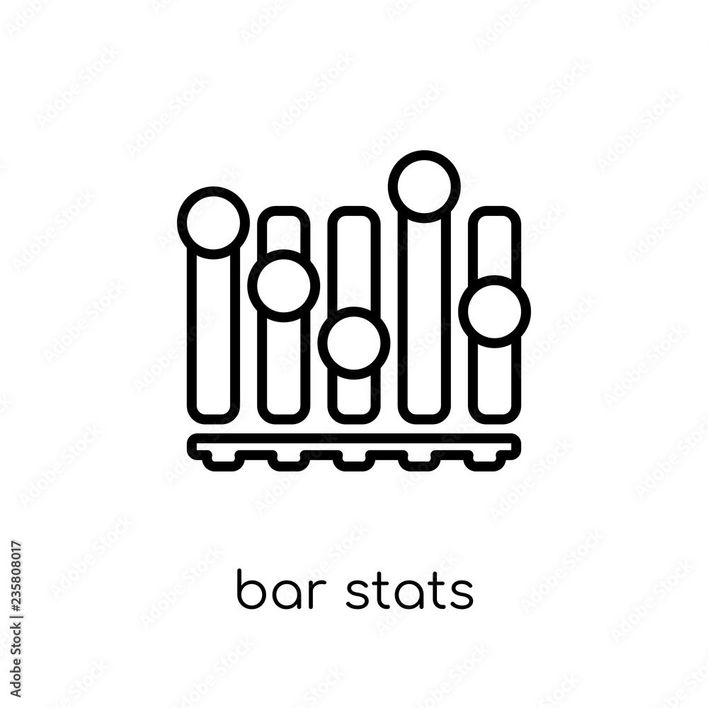 Poster bar stats icon. trendy modern flat linear vector bar stats icon on white background from thin line b