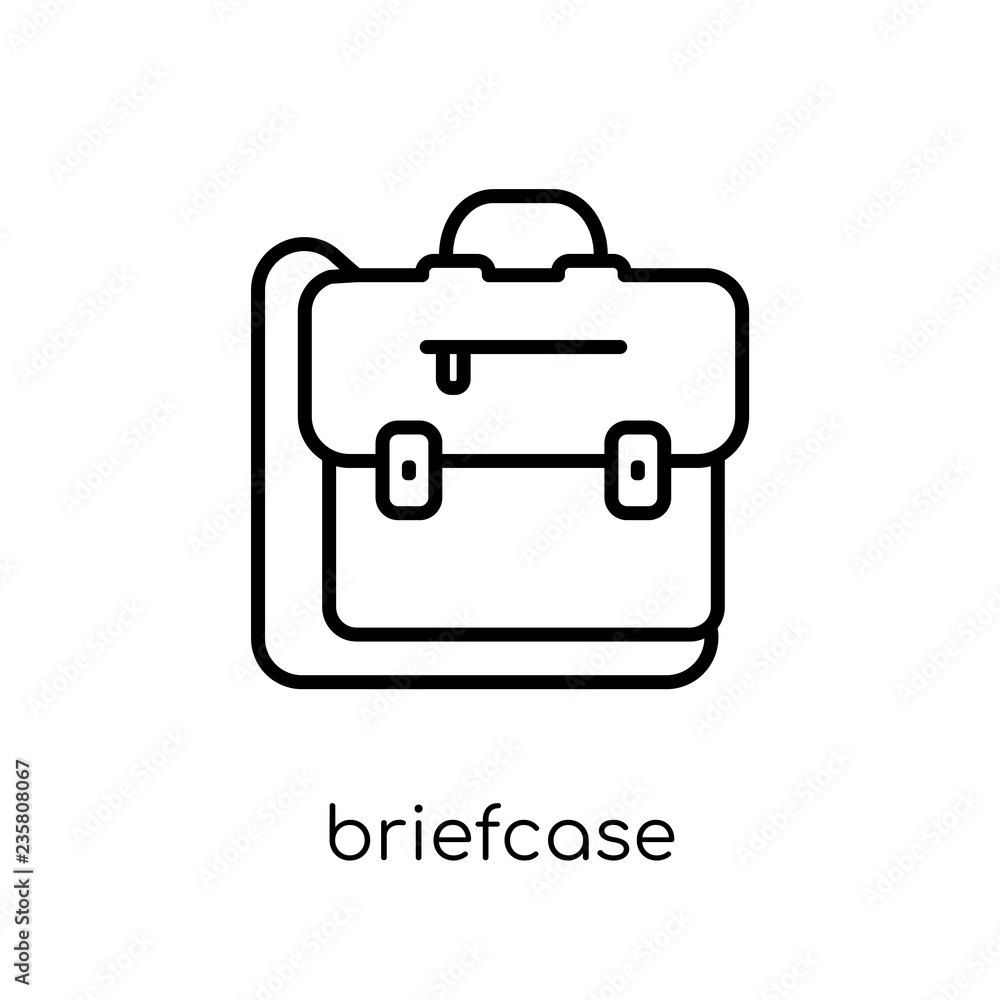 Poster briefcase icon. trendy modern flat linear vector briefcase icon on white background from thin line b