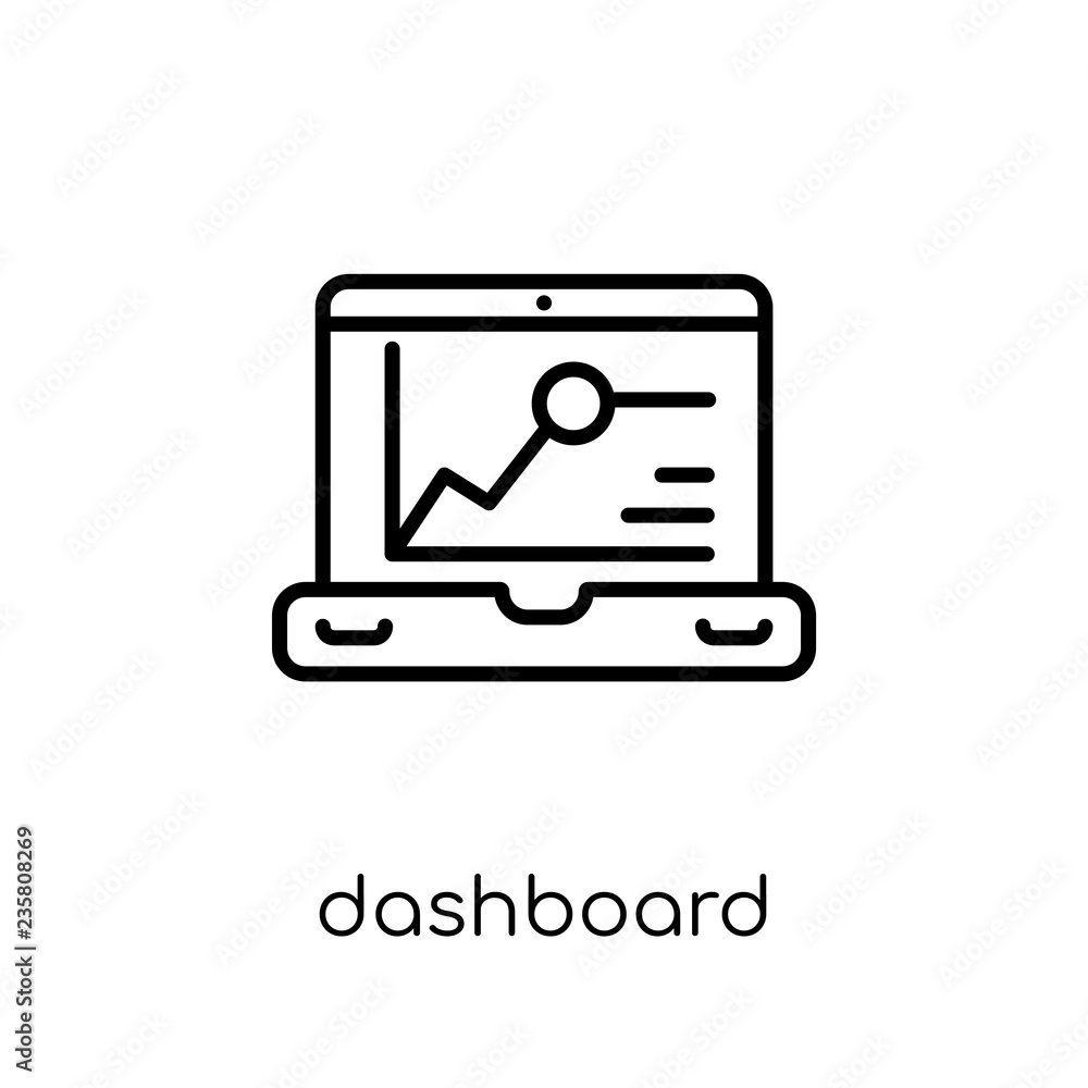 Poster dashboard icon. trendy modern flat linear vector dashboard icon on white background from thin line b