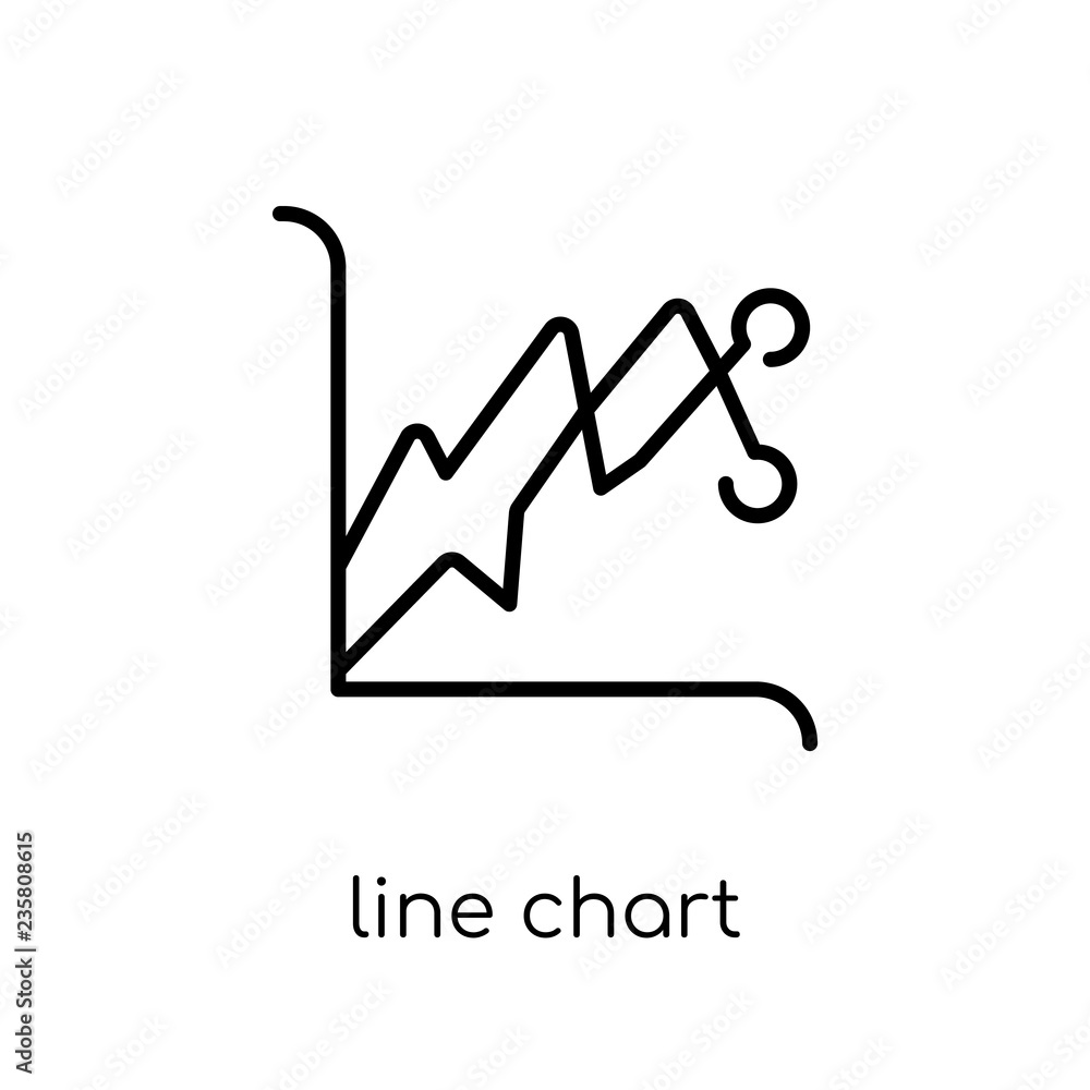 Poster line chart icon. trendy modern flat linear vector line chart icon on white background from thin line