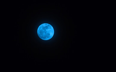 Super full moon in night sky,The Blue moon