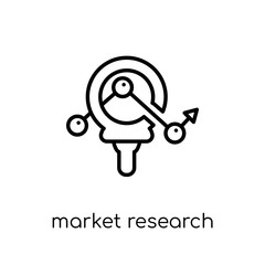 market Research icon. Trendy modern flat linear vector market Research icon on white background from thin line Business and analytics collection