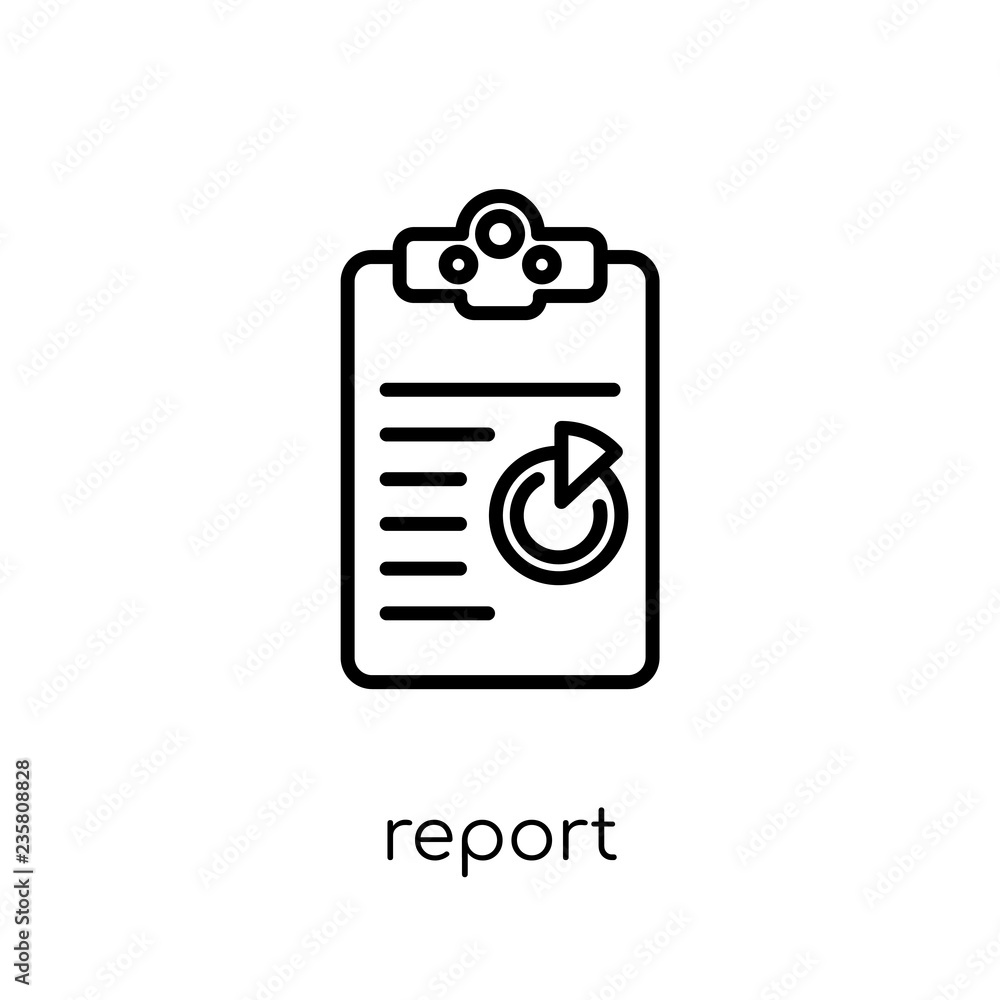 Poster report icon. trendy modern flat linear vector report icon on white background from thin line busines