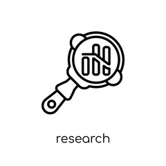 Research icon. Trendy modern flat linear vector Research icon on white background from thin line Business and analytics collection