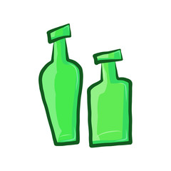 empty bottles isolated illustration on white background