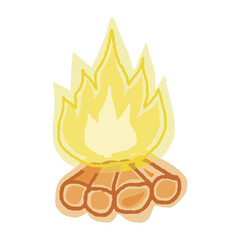 campfire isolated illustration on white background