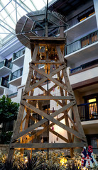 Obraz premium Windmill decorated with lights