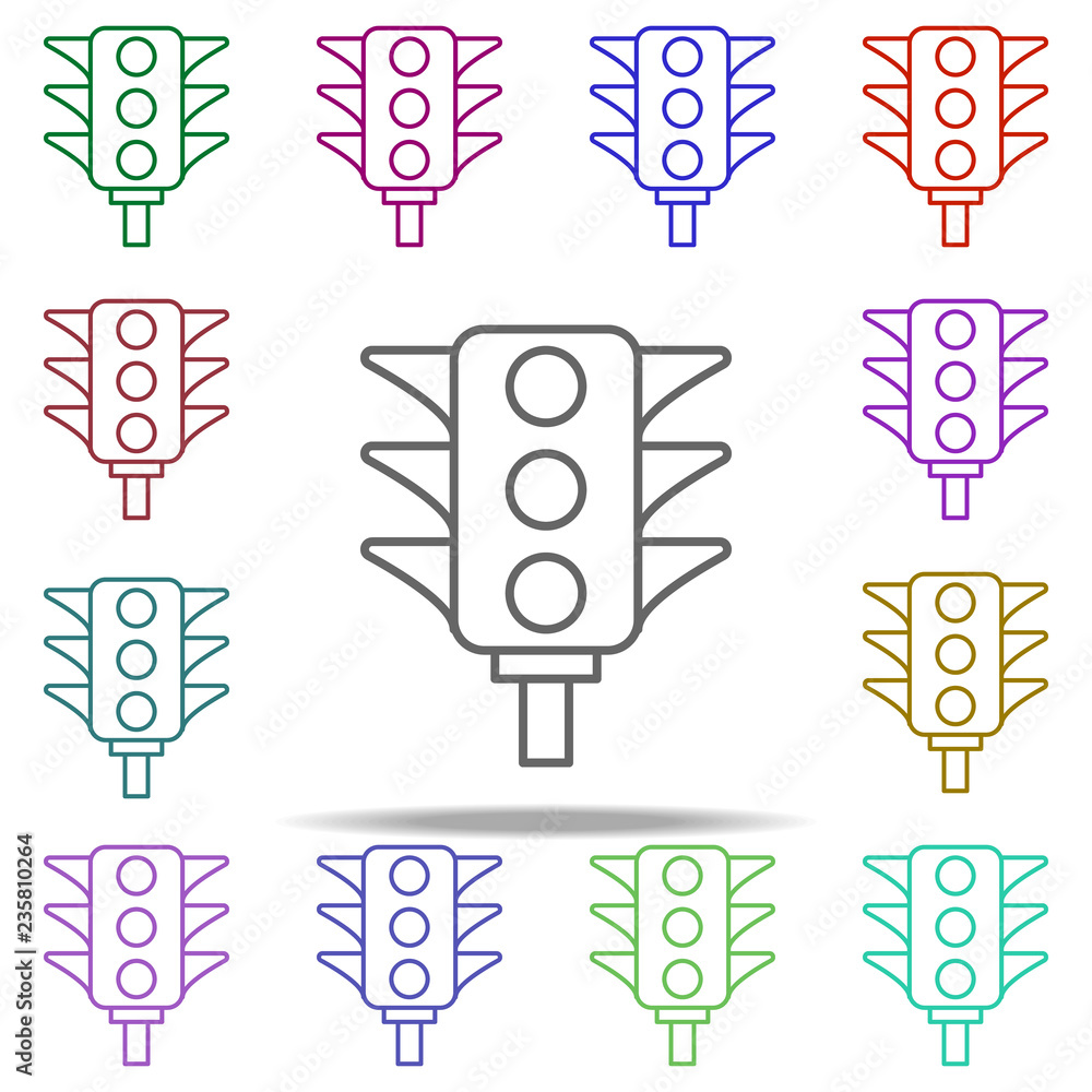 Poster traffic light icon. elements of auto workshop in multi color style icons. simple icon for websites, 