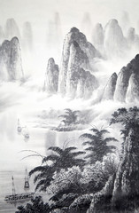Chinese traditional painting of landscape - 235810225
