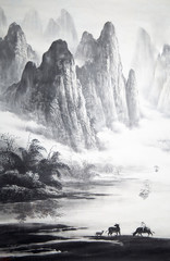 Chinese traditional painting of landscape - 235810262