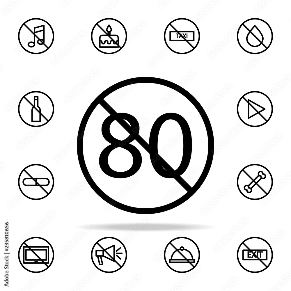 Poster prohibition of speed icon. ban icons universal set for web and mobile