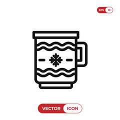 Christmas coffee cup vector icon
