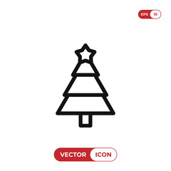 Christmas tree vector icon