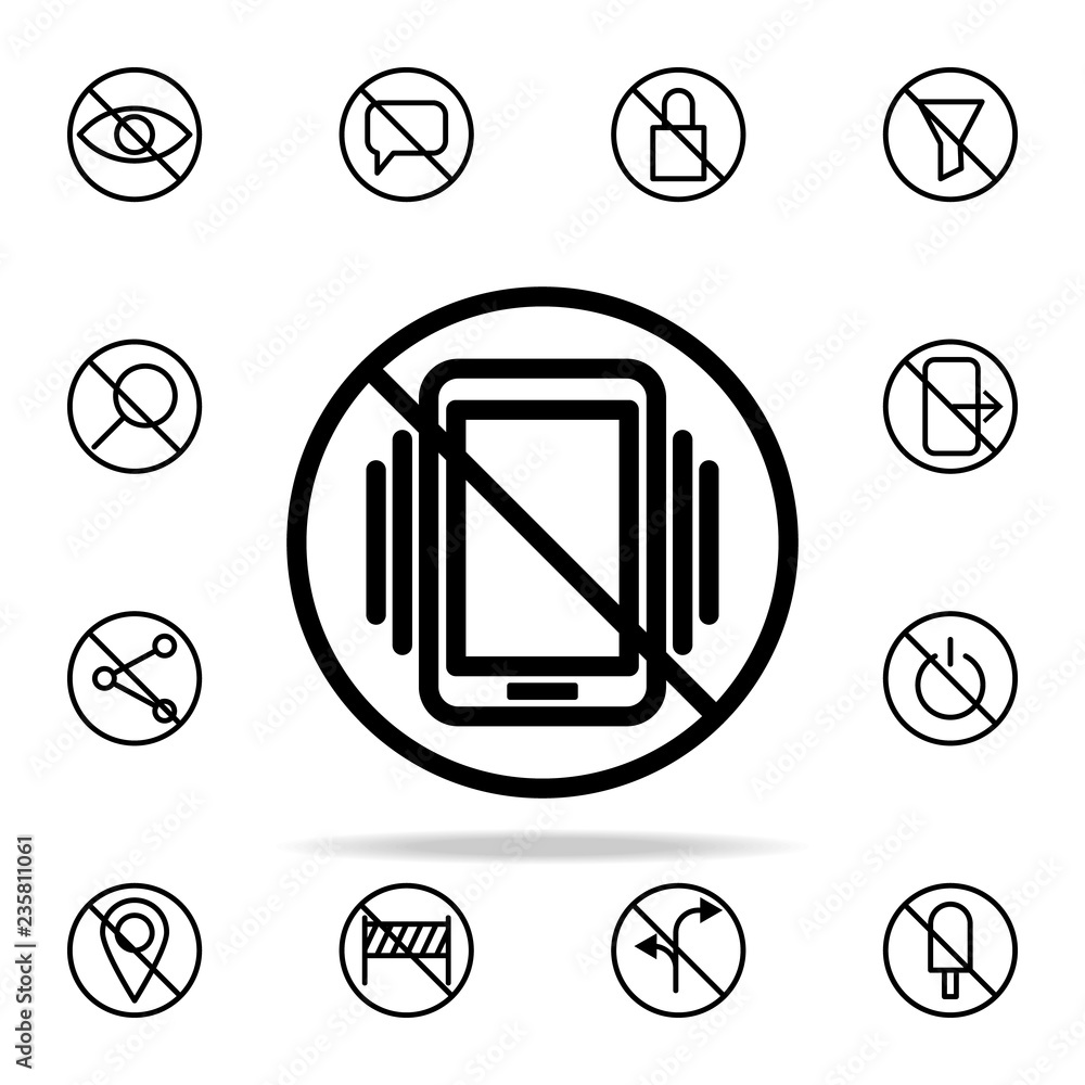 Poster prohibition of vibration icon. ban icons universal set for web and mobile