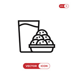Cookies and milk vector icon