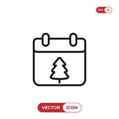 Christmas day on calendar vector icon
