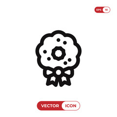 Christmas wreath icon