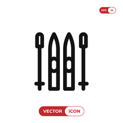 Skiing vector icon