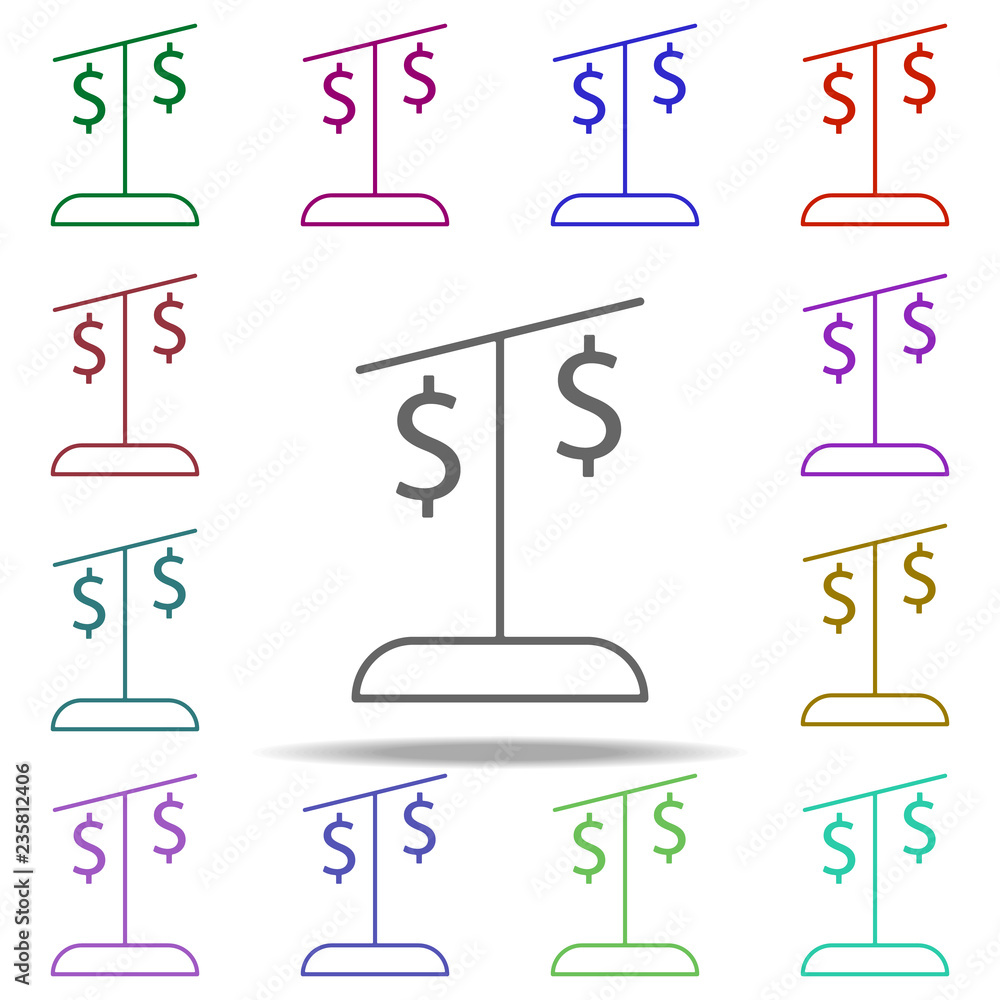 Poster increase dollar icon. elements of finance in multi color style icons. simple icon for websites, web 