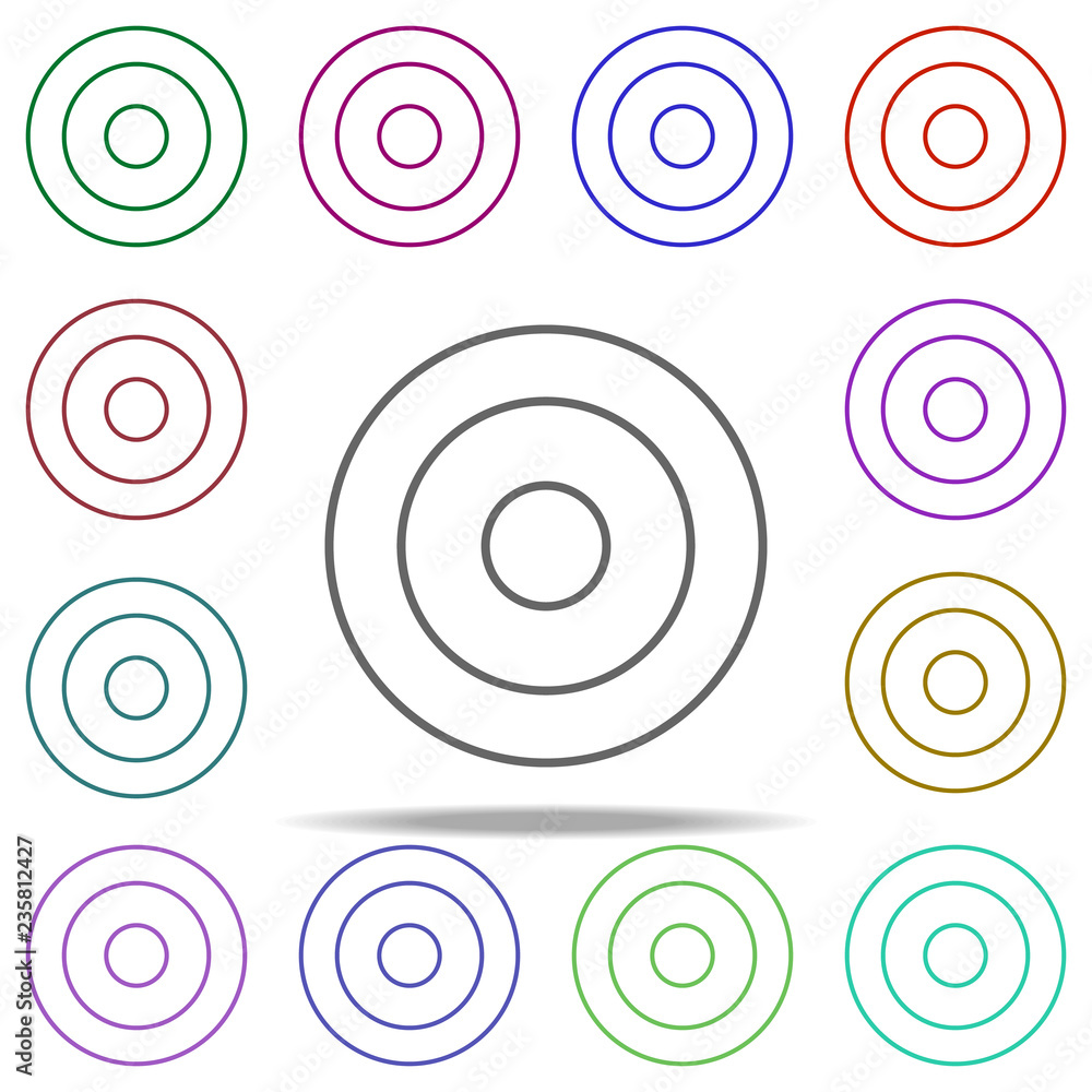 Poster target icon. elements of finance in multi color style icons. simple icon for websites, web design, m