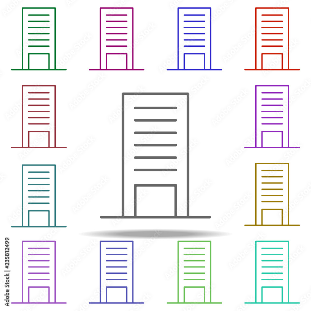Poster bank building icon. elements of finance in multi color style icons. simple icon for websites, web de