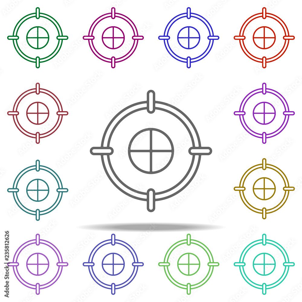 Poster target icon. elements of finance in multi color style icons. simple icon for websites, web design, m