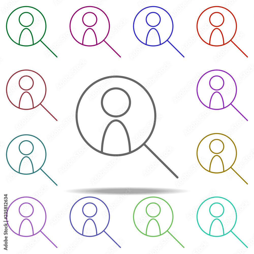 Poster search for employee icon. elements of finance in multi color style icons. simple icon for websites, 