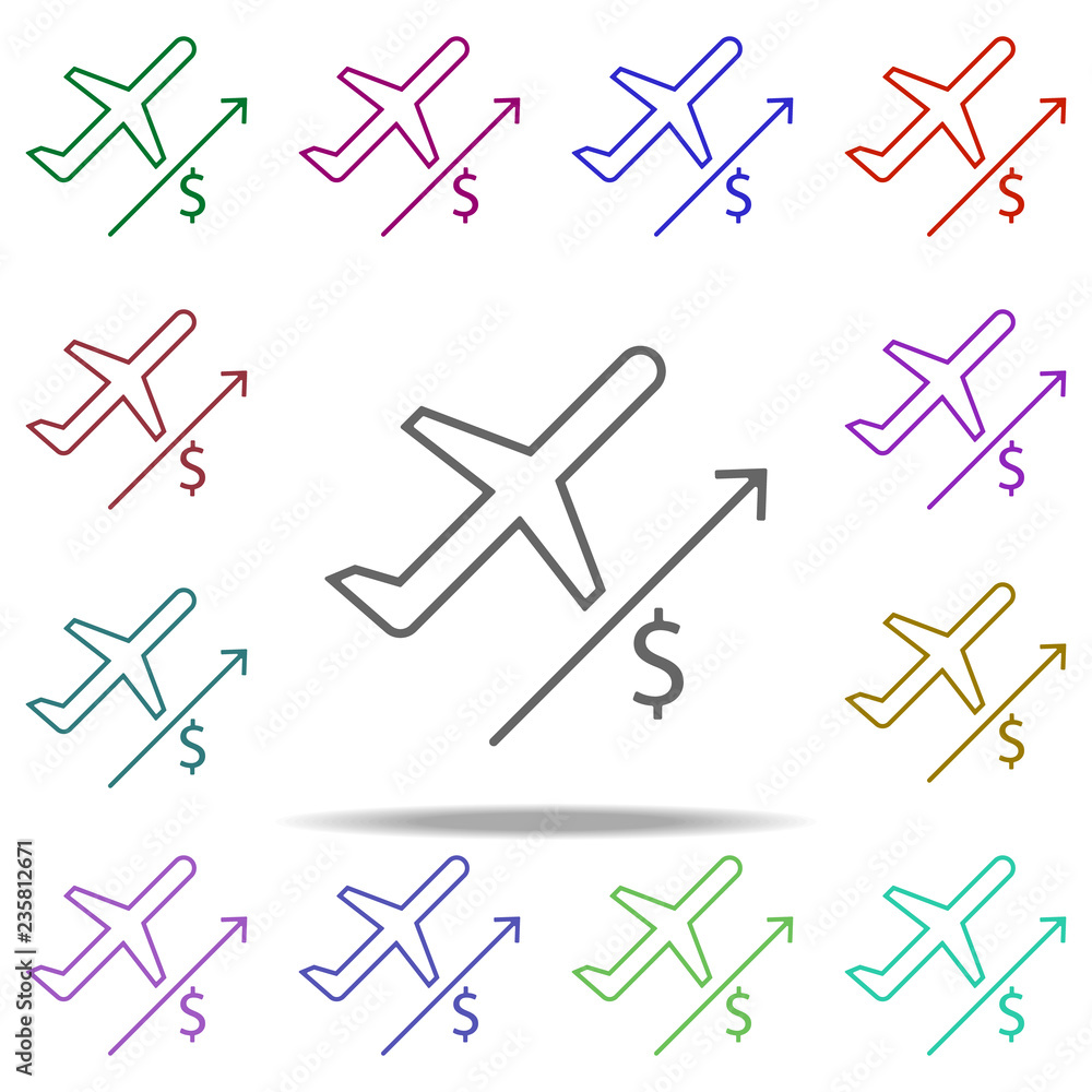 Poster dollar rise icon. elements of finance in multi color style icons. simple icon for websites, web desi
